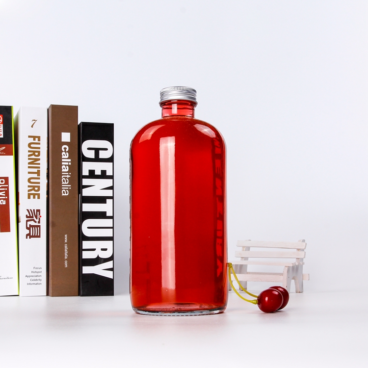 Vanjoin 8 oz 16 oz 32 oz Hot selling round glass bottle with lid 250ml 500ml 1000ml