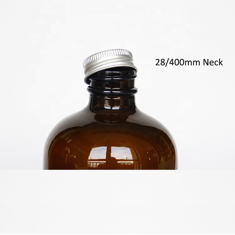 Vanjoin Amber Round 750ml Juice Glass Bottles Beverage Fruit Cold Brew Glass Bottle With 32mm Mouth