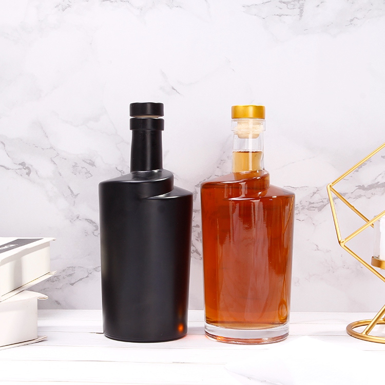 Vanjoin Custom Color 750ml Empty Whisky Glass Bottle With Cork Stopper For Spirit Wine Gin Vodka Brandy