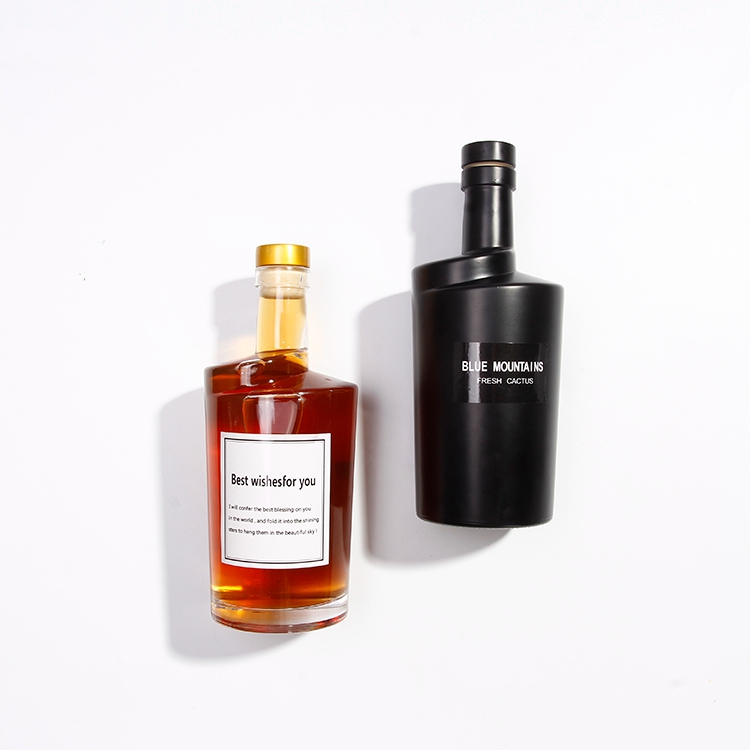 Vanjoin Custom Color 750ml Empty Whisky Glass Bottle With Cork Stopper For Spirit Wine Gin Vodka Brandy