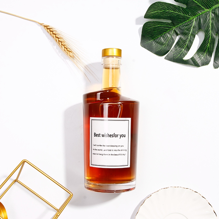 Vanjoin Custom Color 750ml Empty Whisky Glass Bottle With Cork Stopper For Spirit Wine Gin Vodka Brandy