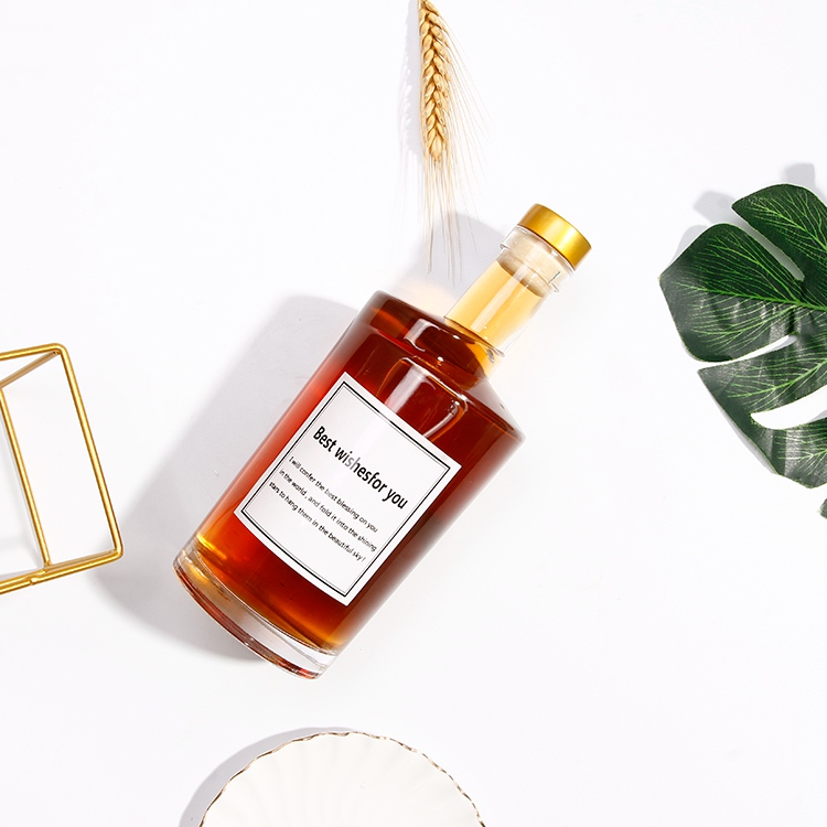 Vanjoin Custom Color 750ml Empty Whisky Glass Bottle With Cork Stopper For Spirit Wine Gin Vodka Brandy