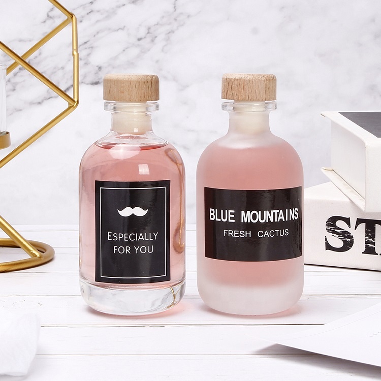 Vanjoin Custom Logo Label Refillable Clear Frosting Wine Bottles 100 ML 250 ML 375ML 500ML Liquor Glass Bottle with Cork