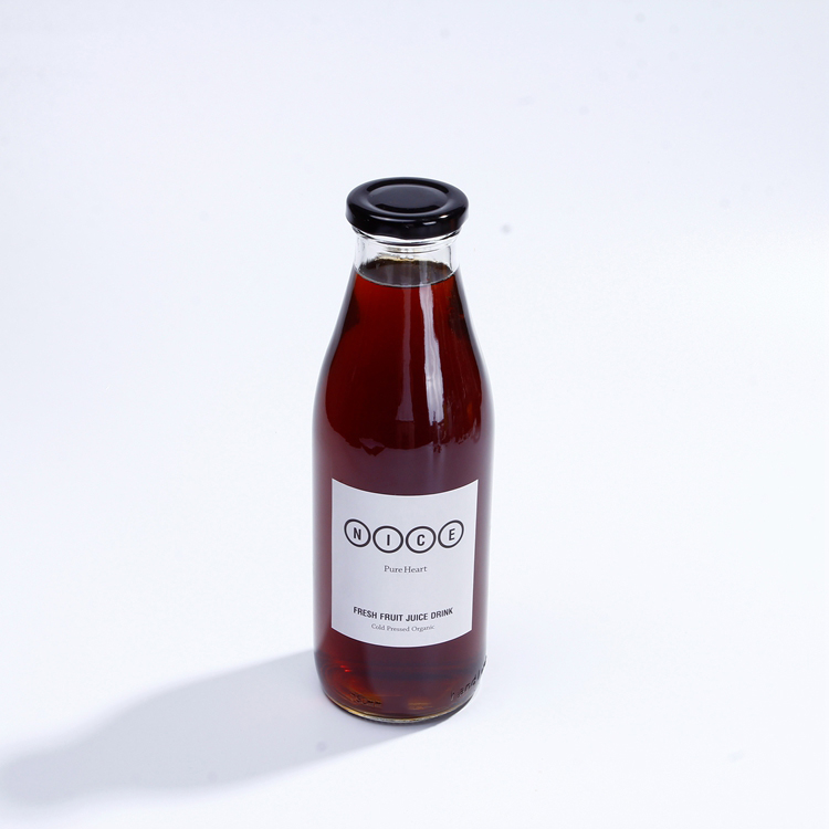 Vanjoin Custom Logo Print 1Liter Clear Fresh Juicy Beverage Organic Milk Glass Bottles With Twist-Off Lid