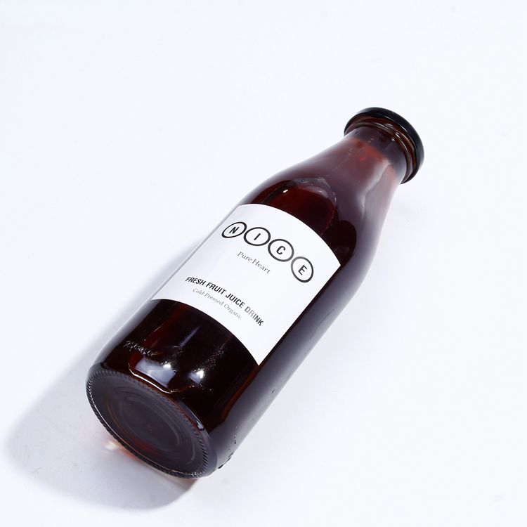 Vanjoin Custom Logo Print 1Liter Clear Fresh Juicy Beverage Organic Milk Glass Bottles With Twist-Off Lid