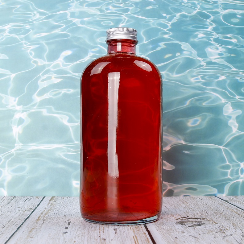 Vanjoin Custom Logo Print 250ml 500ml 1000ml Clear Kombucha Beverage Glass Bottles With Black Airtight Lids