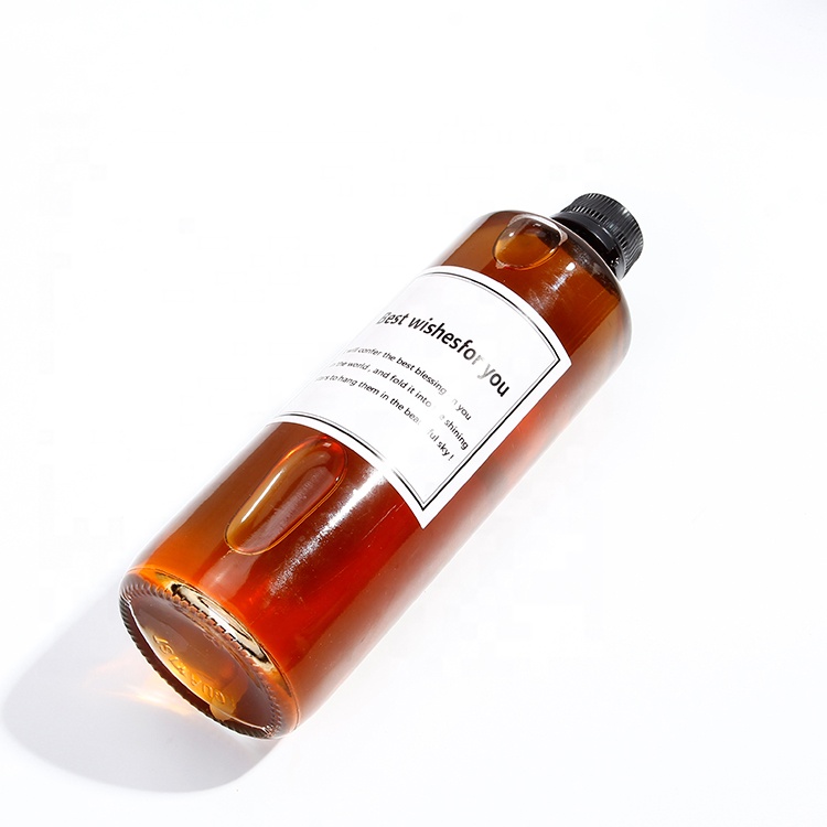 Vanjoin Custom Printing 750ml Round Glass Straight Side Drink Bottles Juice Bottle with Anti-theft Caps with Label