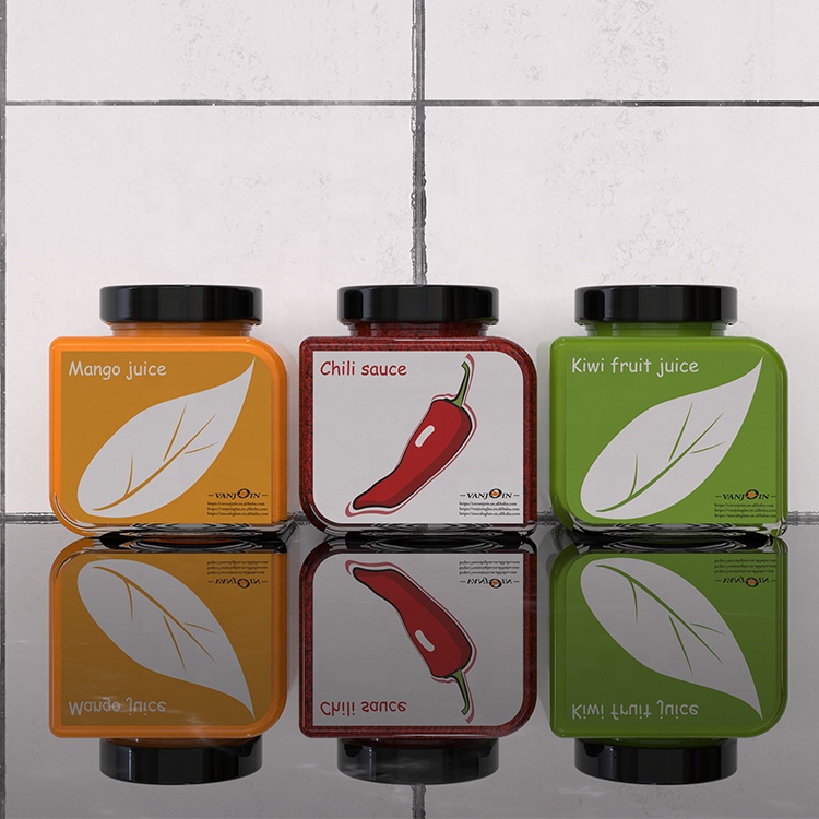 Vanjoin Design Leaf Shape 350ml Glass Food Canning Jar WIth Metal Lug Cap