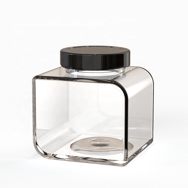 Vanjoin Design Leaf Shape 350ml Glass Food Canning Jar WIth Metal Lug Cap
