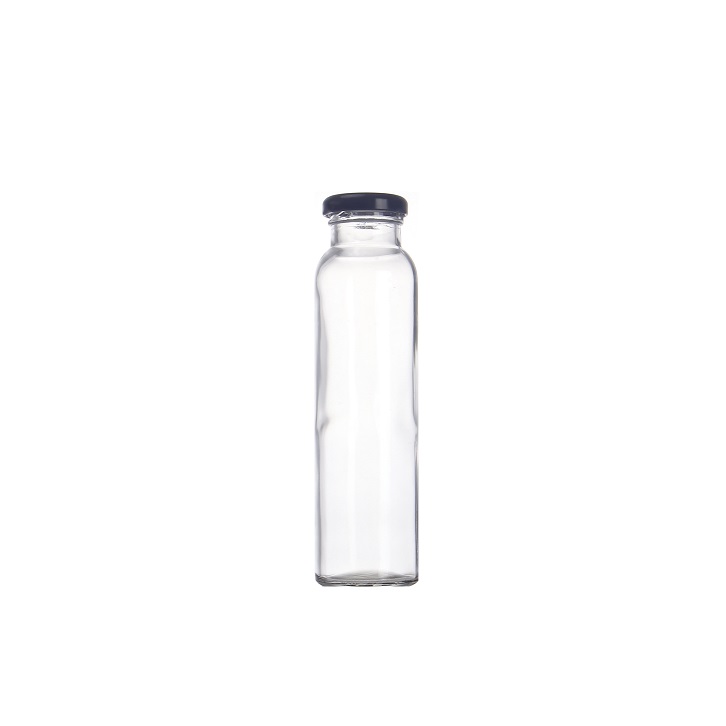 Vanjoin Drinking Packing Suppliers Cylinder Tall Round Straight Cold Pressed Juce Side 300 ml 10oz Glass Bottles with Metal Lids