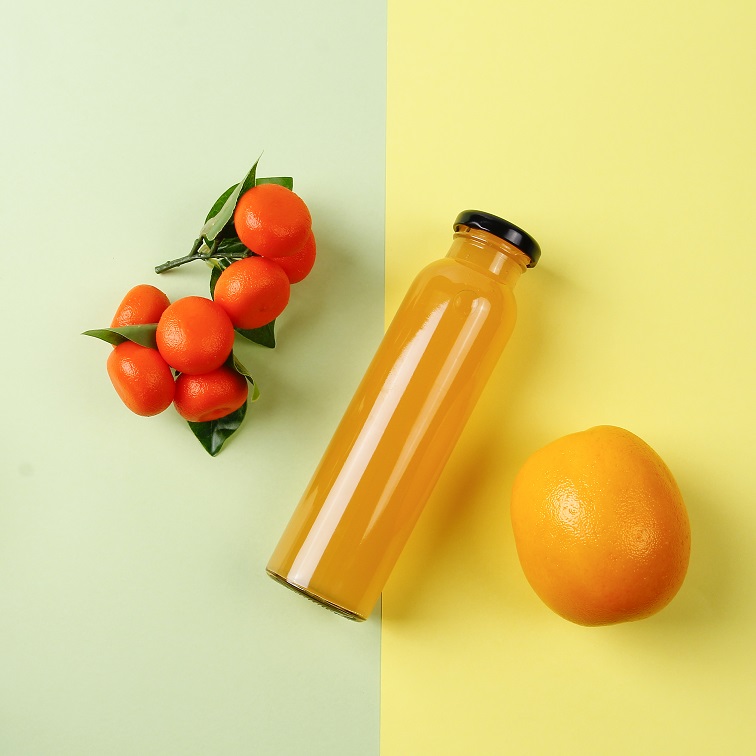 Vanjoin Drinking Packing Suppliers Cylinder Tall Round Straight Cold Pressed Juce Side 300 ml 10oz Glass Bottles with Metal Lids
