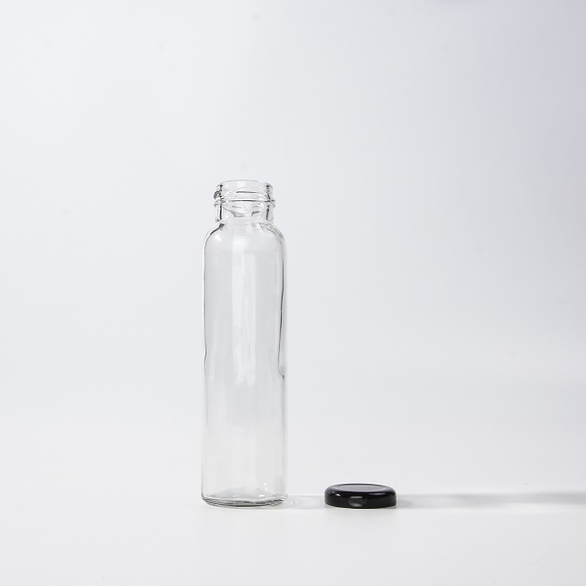 Vanjoin Drinking Packing Suppliers Cylinder Tall Round Straight Cold Pressed Juce Side 300 ml 10oz Glass Bottles with Metal Lids