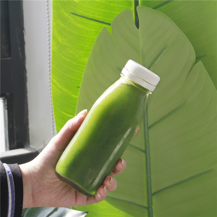 Vanjoin Fancy 500 ml 16 oz Square Glass Bottle For Milk Juice