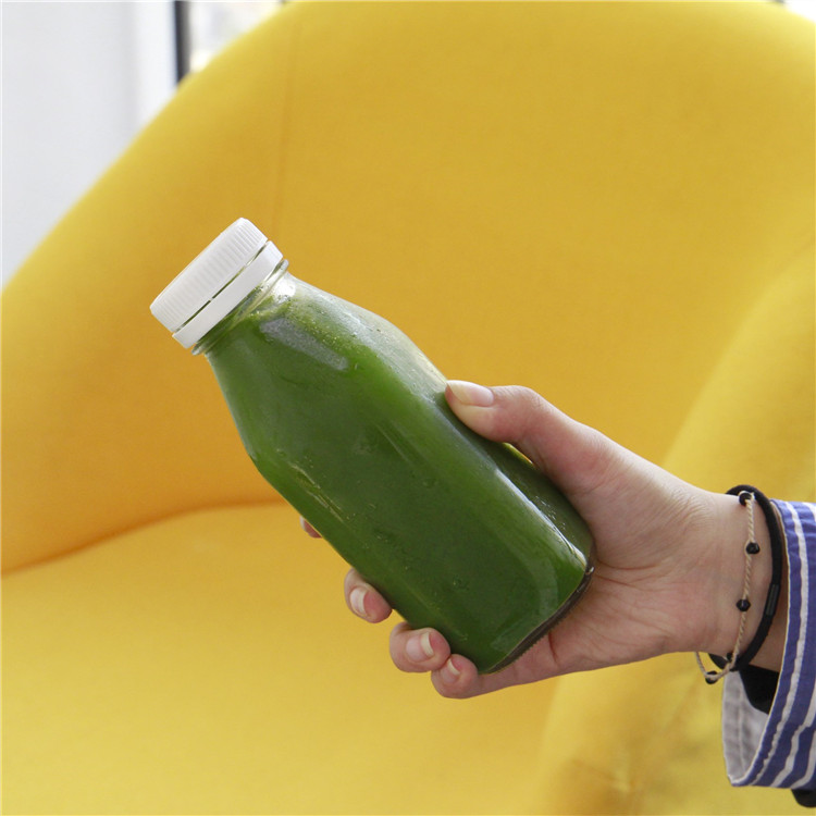 Vanjoin Fancy 500 ml 16 oz Square Glass Bottle For Milk Juice
