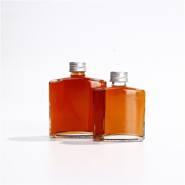 Vanjoin Glass Bottle 100 ml 200 ml Flat Glass Cold Brew Coffee Juice Bottles For Fruit Beverage