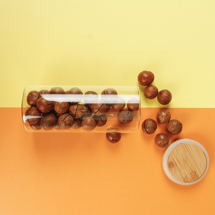 Vanjoin Glass Jar Wholesale small transparent round glass food storage jar in bulk with Bamboo Lid