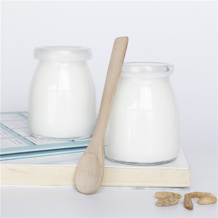 Vanjoin Hot Sale Clear Glass Container For Pudding 100ml 150ml 200ml Glass Pudding Jar With Plastic Lid