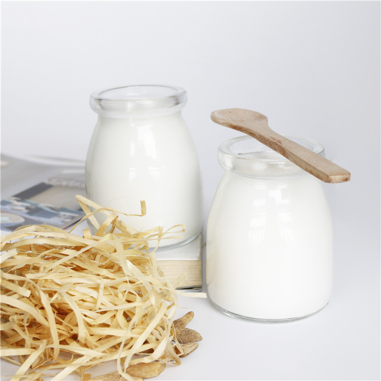 Vanjoin Hot Sale Clear Glass Container For Pudding 100ml 150ml 200ml Glass Pudding Jar With Plastic Lid