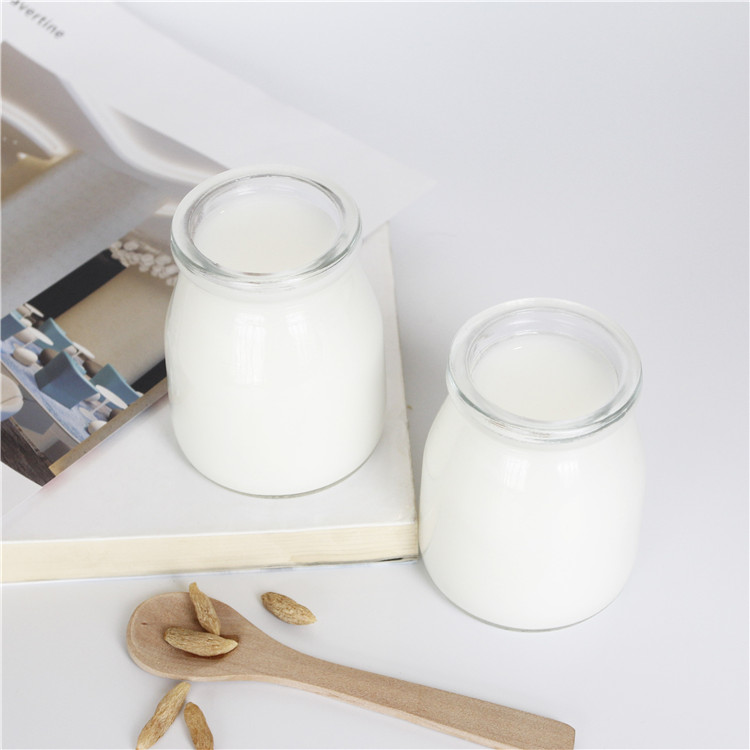 Vanjoin Hot Sale Clear Glass Container For Pudding 100ml 150ml 200ml Glass Pudding Jar With Plastic Lid