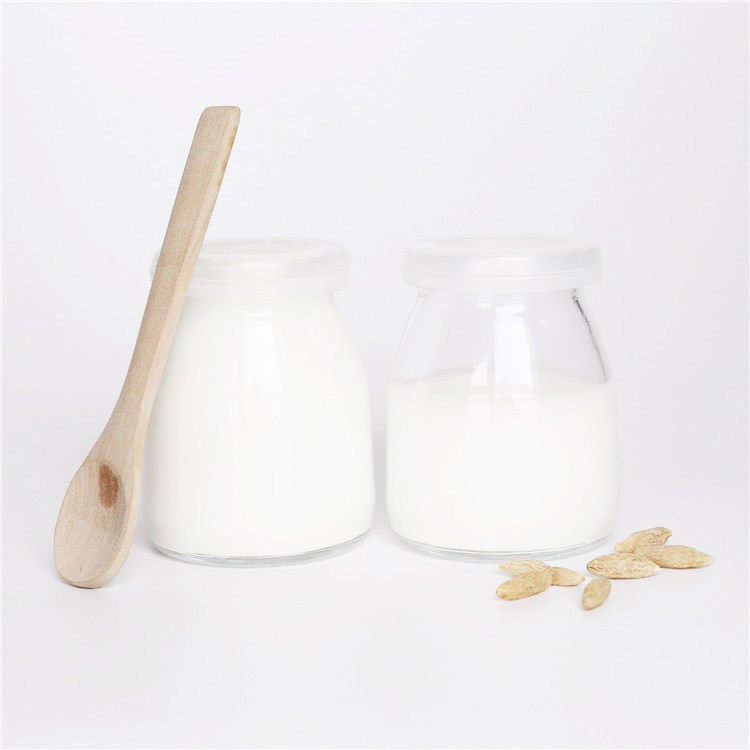 Vanjoin Hot Sale Clear Glass Container For Pudding 100ml 150ml 200ml Glass Pudding Jar With Plastic Lid
