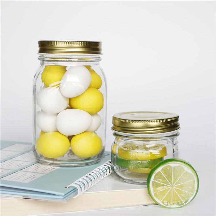 Vanjoin Hot Sale Food Glass Jars And Bottles Wide Mouth Glass Jar With Aluminum Screw Lid