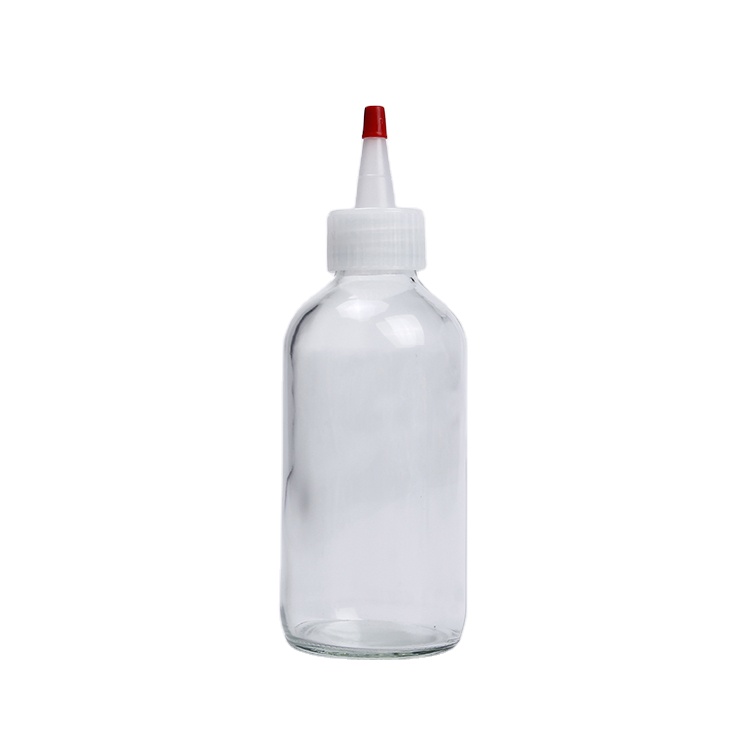 Vanjoin Hot Sauce BBQ Glass Bottle 8oz 250ml Ketchup BPA Free Tomato Sauces Bottles with Dispensing Pointed Yorker Lid