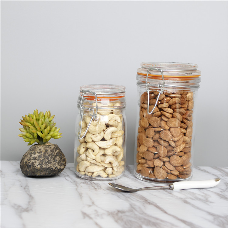 Vanjoin Household Cylinder Glass Jar With Swing Top Lid Sealed Storage Bottle And Jars