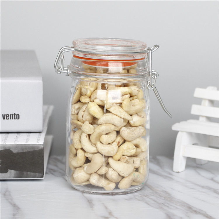 Vanjoin Household Cylinder Glass Jar With Swing Top Lid Sealed Storage Bottle And Jars