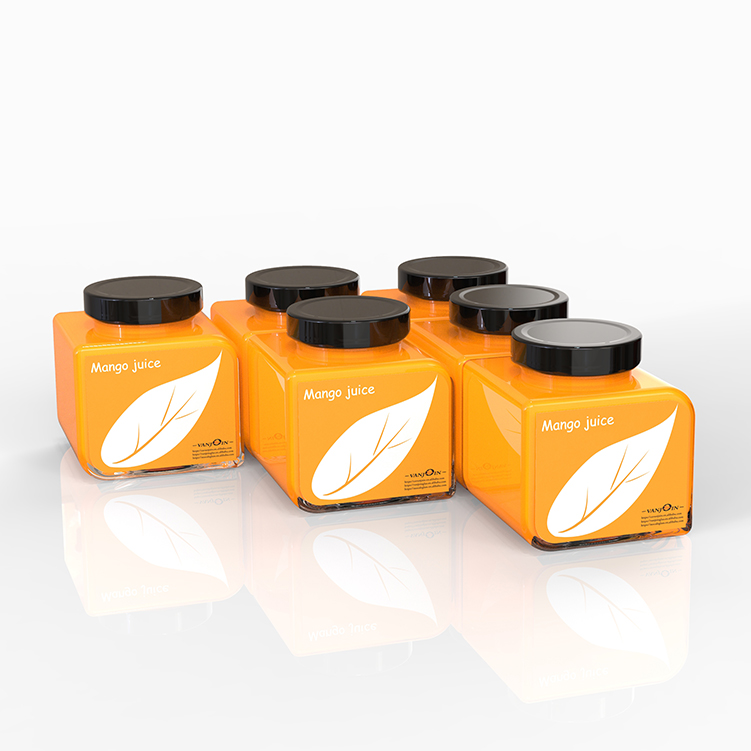 Vanjoin Independent Design New Product Promotion 12OZ 350ML Square Glass Jar For Food Sauce Storage