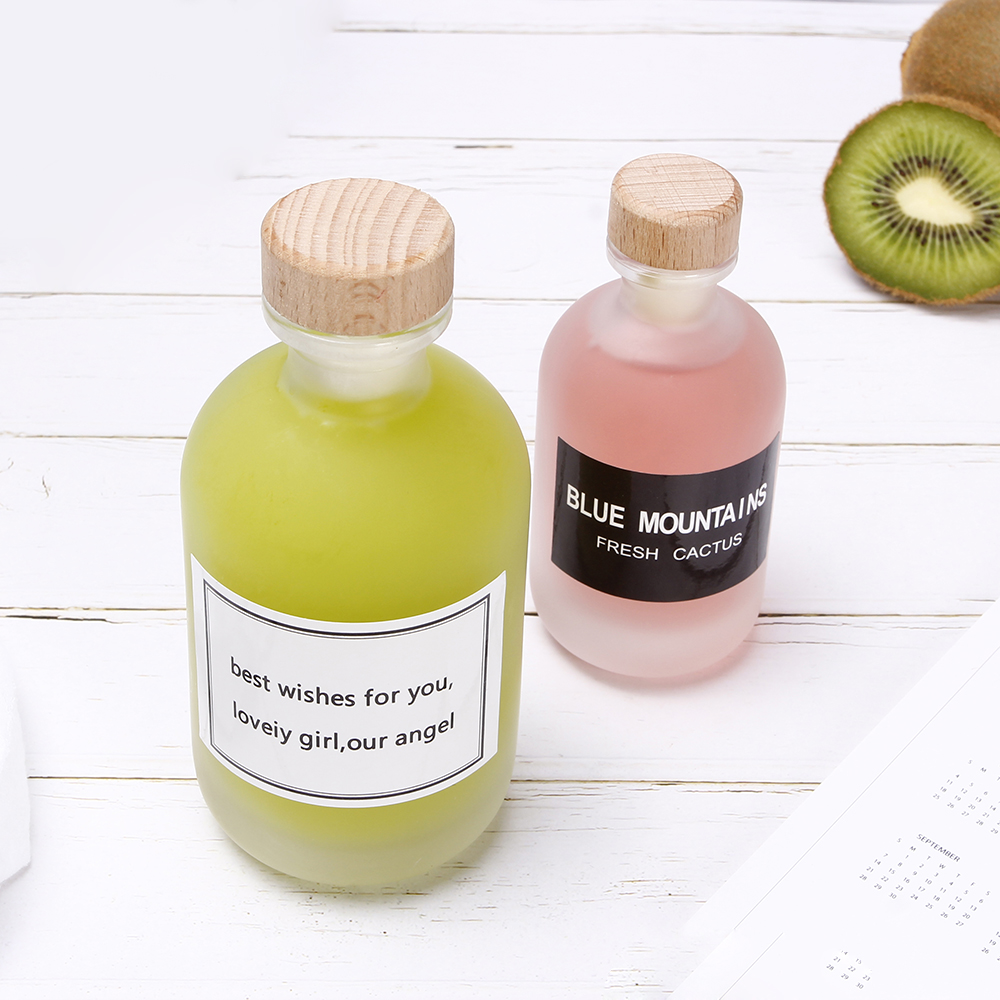 Vanjoin Label Sticker Clear Frosting Empty Bottles 100ML 250ML 375ML 500ML Liquor Gin Glass Bottle with Cork