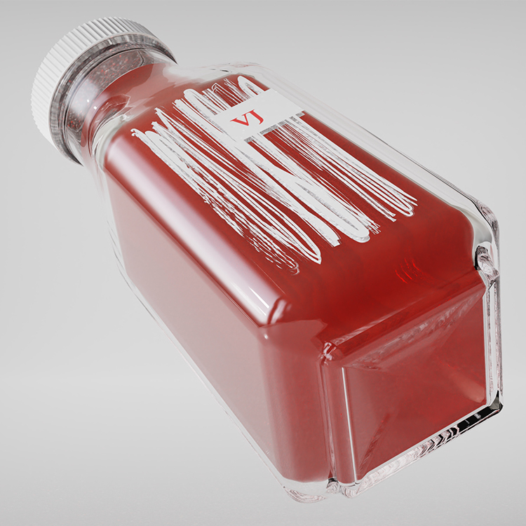 Vanjoin New Design 250ml 360ml 480ml Storage Glass Juice Beverage Bottle With Cap