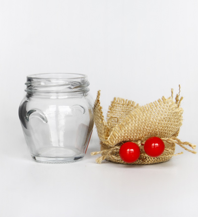 Vanjoin Recycled 106ml 212ml 314ml Food Preserve Orcio Glass Honey Jar With Metal Lid