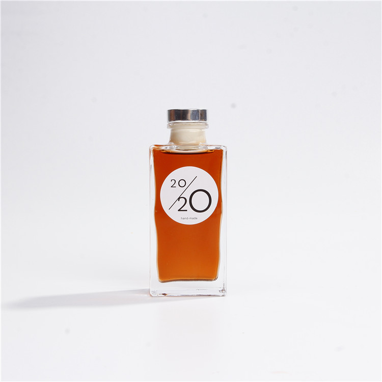 Vanjoin Refill Square 500ml 16oz Whisky Glass Bottles Rum Vodka Blandy Absinthe Bottle With Cork For Gin Wine Spirits