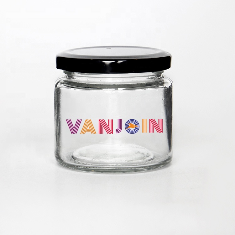 Vanjoin Round 10oz 300ml Wide Mouth Glass Jar Honey Jam Pickle Sauce Food Storage Jars with lids