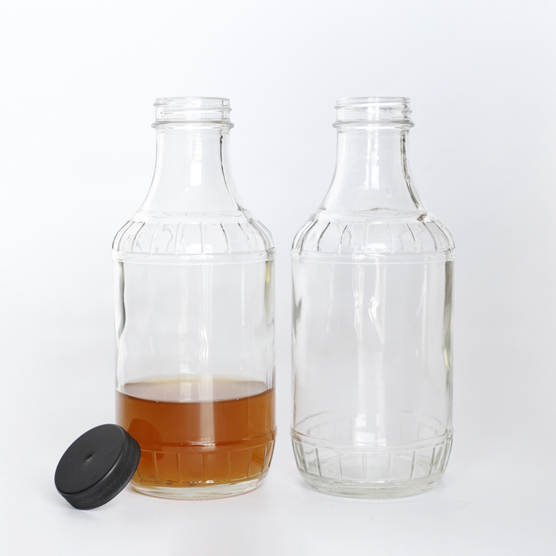 Vanjoin Sauce Bottles 5 oz 10 oz 12 oz 16 oz BBQ Sweet Chili Soy Hot Sauce Glass Bottle with Plastic Screw Lids