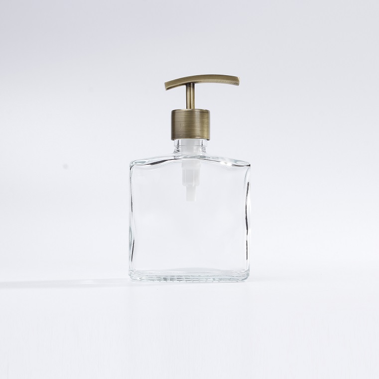 Vanjoin Square Soap Bottles 200ml Refillable Glass Hand Washing Lotion Bottle With Pump Cap