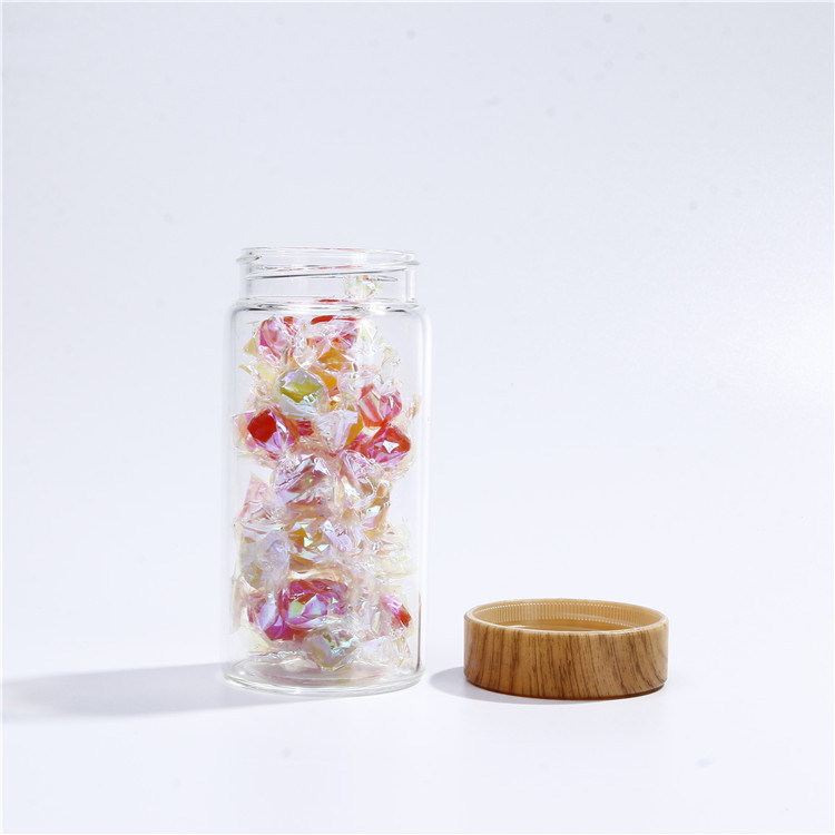 Vanjoin Storage Wooden Glass Jars 50ml 100ml 200ml Candy Jar Gift Craft Containers With Screw Bamboo Cap