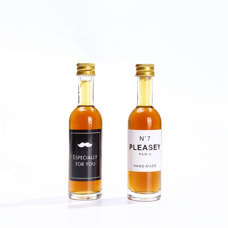Vanjoin Topsale 100ml Empty Tall Small Mini Liquor Bottle Glass Alcohol Bottle With Metal Lid