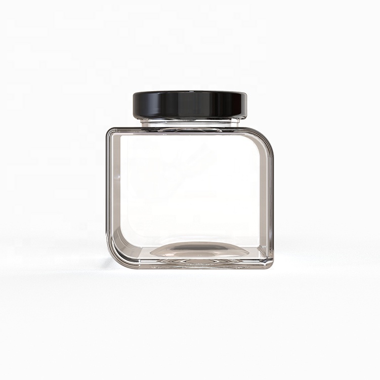 Vanjoin Topsale Designer 12oz 350ml Empty Square Fancy Barbecue Glass Sauce Packing Bottles With Metal Lid