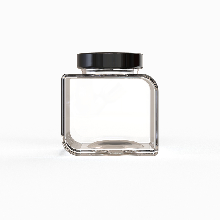 Vanjoin Topsale Designer 12oz 350ml Empty Square Hot Sauce Jar Glass Kitchen Spice Jars Muitifunctional Juice Jar with Metal Lid