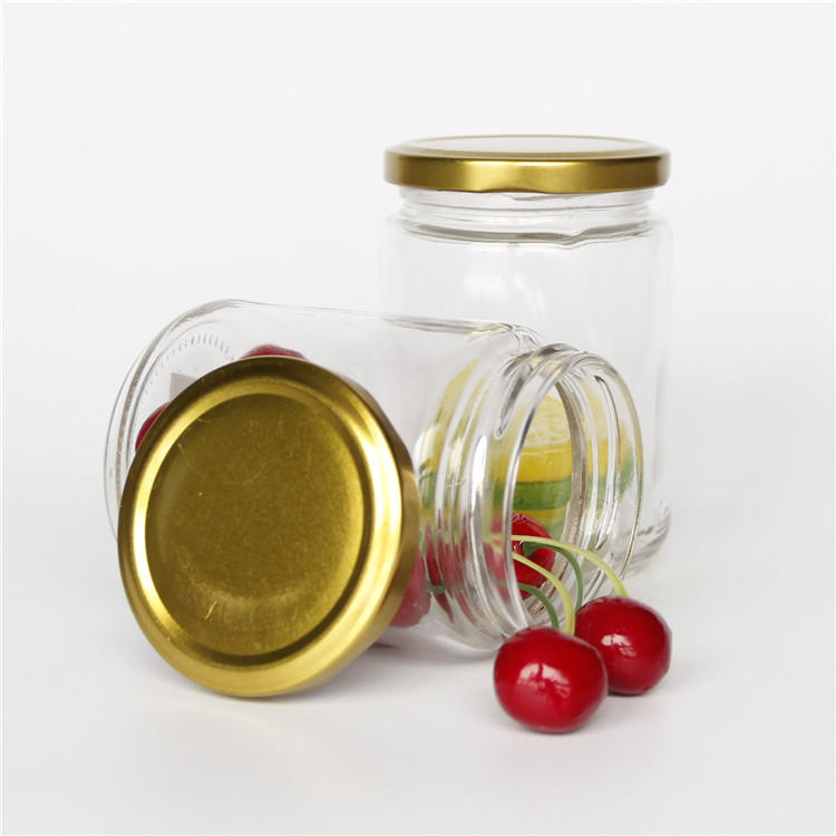 Vanjoin Wholesale Food Grade Wide Mouth Food Glass Jar With Metal Lid 350ml 420ml 550ml 970ml