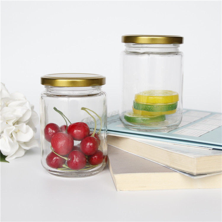 Vanjoin Wholesale Food Grade Wide Mouth Food Glass Jar With Metal Lid 350ml 420ml 550ml 970ml