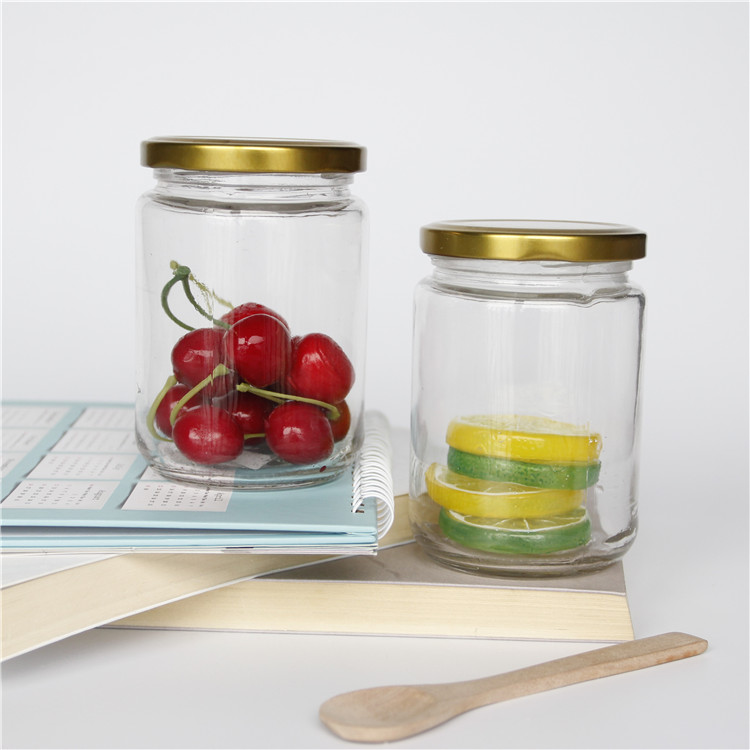 Vanjoin Wholesale Food Grade Wide Mouth Food Glass Jar With Metal Lid 350ml 420ml 550ml 970ml