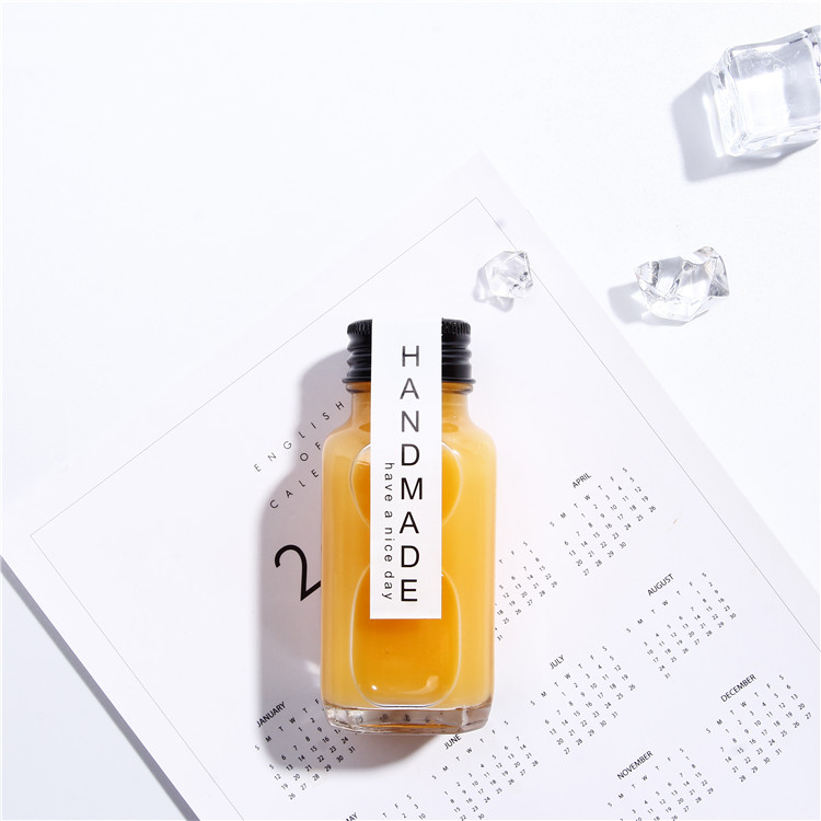 Vanjoin body wash reusable becerage 1oz 2oz 60ml square juce glass bottles refillable bottle with plastic lids