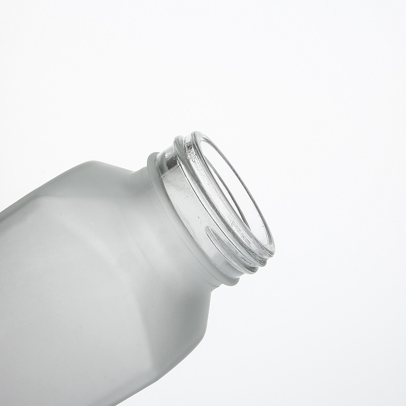 Vanjoin customizied spray frosted glass bottles 250ml 300ml 500ml Square Glass Bottle For Fresh Juice Tea Beverage
