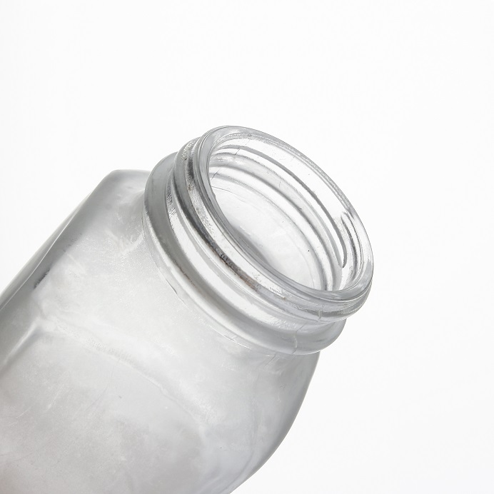 Vanjoin customizied spray frosted glass bottles 250ml 300ml 500ml Square Glass Bottle For Fresh Juice Tea Beverage