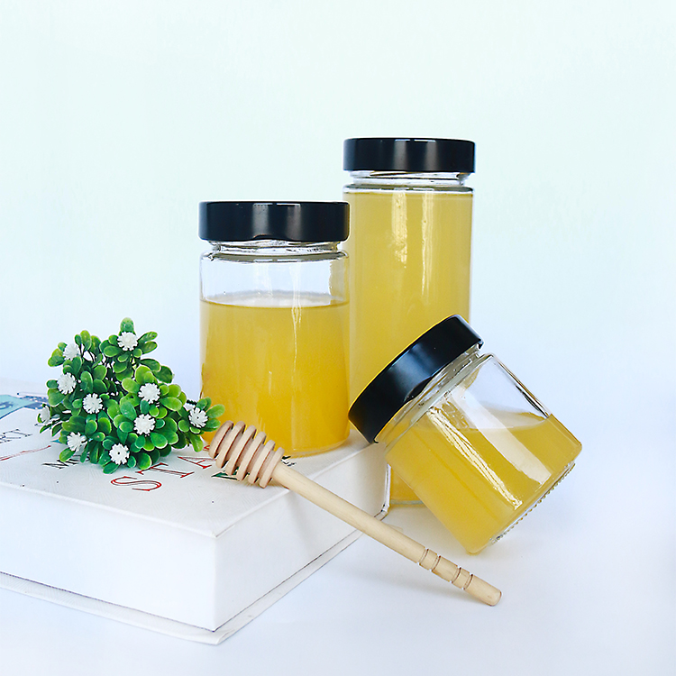 Vanjoin cylinder custom canning glass jam jars 200ml with deep metal screw lid