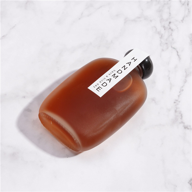 Vanjoin pebble glass coffee bottle flask cute frosting 100ml/250ml/350ml/500ml pink wine glass bottles