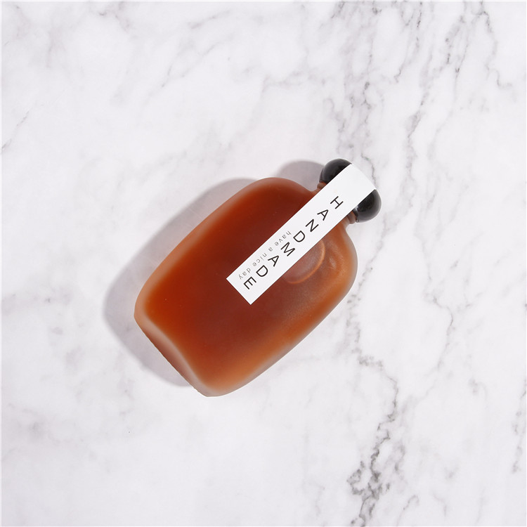 Vanjoin pebble glass coffee bottle flask cute frosting 100ml/250ml/350ml/500ml pink wine glass bottles