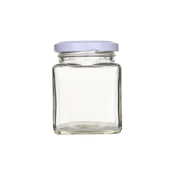 Vanjoin square clear 200ml glass jar 52mm round-mouth honey jam candy sauce storage jars in bulk
